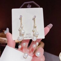 Bông Tai đi tiệc Mạ Bạc 925 Dáng Dài Đính Đá Pha Lê Phối Tua Rua Thời Trang BHBT492 - Mẫu 3.4