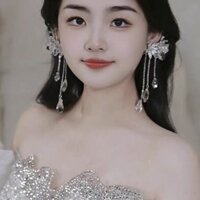 Bông tai đính hạt cườm dáng vành tai KEP005 MPSLI555