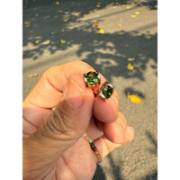 Bông tai Diopside khung bạc 925 hạt trong chất đẹp
