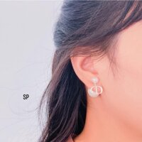 Bông tai dior CD bạc ta nguyên chất/ hoa tai bạc mẫu mới nhất free ship/ lắc tay chai mix charm CD