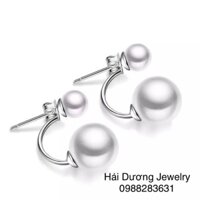Bông tai dior ngọc trai bạc italy cao cấp 925