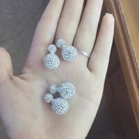 BÔNG TAI DIOR PHA LÊ BẠC ITALY CAO CẤP 925 KHÔNG PHAI MÀU