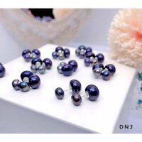 Bông tai Dior trai nước ngọt bạc 925 đen ánh xám