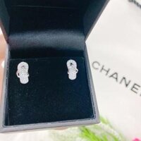 Bông tai đôi dép đính đá mạ bạch kim Italy RCLN