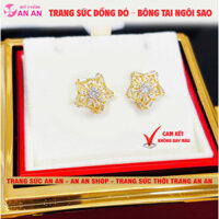 Bông Tai Đồng Đỏ Đính Đá Hình Ngôi sao 5 cánh Thời trang, Trang Sức Đồng Đỏ - AN AN JEWELRY