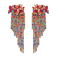 Bông tai dự tiệc dây tua rua dài nổi bật