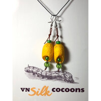 bông tai handmade vỏ kén tằm