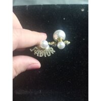 Bông Tai hạt cườm trắng