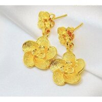 Bông tai hình hoa mai mạ vàng 24 cực sang
