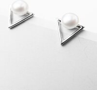 Bông tai hình tam giác đính hạt BT86 - Bạc