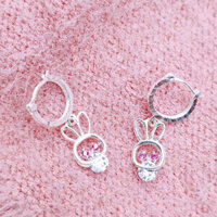 Bông tai hình thỏ ngọc đính đá siêu dễ thương cho bé gái - NGỌC MINH CHÂU