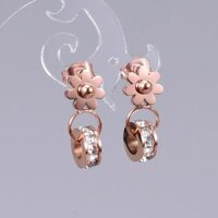 Bông Tai Hoa Cúc Tòn Ten Titan Không Đen TT 2368