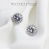 Bông tai hoa Hướng dương 𝐒𝐮𝐧𝐬𝐡𝐢𝐧𝐞 𝐒𝐩𝐚𝐫𝐤𝐥𝐞 MATERA  đính đá Peridot khuyên tai bạc S925 cao cấp MBT24