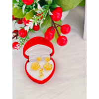 Bông tai hoa mai xi vàng 24 cao cấp