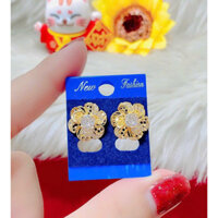 bông tai hoa xoáy mạ vàng 18 cao cấp