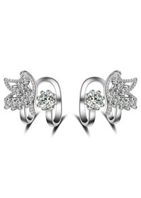 Bông tai kẹp vành bướm xinh nạm đá zircon BHBT272 - TRĂNG