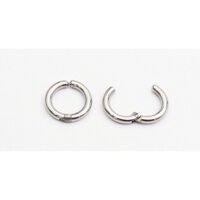 Bông tai kẹp vành khoen tròn kiểu dáng ST HOT cá tính nam nữ  - Bạc - 1 chiếc