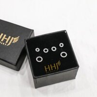 Bông tai - Khuyên tai vòng tròn đính đá - HHJ - Bạc S95
