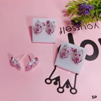 BÔNG TAI MÈO KITTY NƠ HỒNG CHO BÉ GÁI - TRANG SỨC BẠC