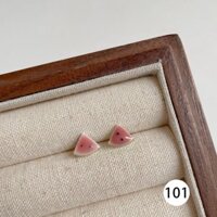 Bông tai mini kim bạc hồng dưa hấu 101