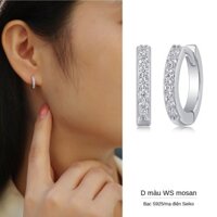 Bông Tai Moissanite Nữ Bạc 925 Có Thể Vượt Qua Thử Bút Kim Cương Mỗi Món Là Bông Tai Vòng Tròn Moissanite