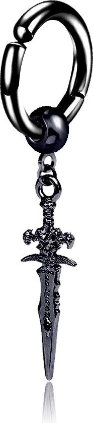 Bông tai nam biểu tượng chú hề cá tính, độc đáo - Đen kẹp vành