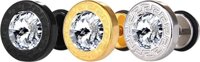 Bông Tai Nam Hình Tròn Khắc Hoa Văn Đính 1 Viên Đá Chất Liệu Thép Titan Không Đen Không Dị Ứng TT 1701 - 1 cặp - Vàng