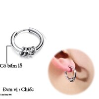 Bông tai nam inox cao cấp 1 chiếc Kpop thép không gỉ bấm lổ tai kèm khoen nhỏ