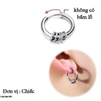 Bông tai nam inox cao cấp 1 chiếc Kpop thép không gỉ không bấm lổ tai kèm khoen nhỏ