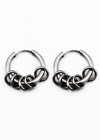 Bông tai nam inox khuyên tròn 10mm BT321 Màu Bạc - 2 chiếc