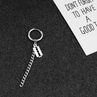 Bông tai nam khuyên tai stud lưỡi lam độc chất - Xỏ lỗ khoen tròn