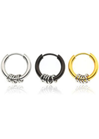 Bông Tai Nam Khuyên Tròn Thép Titan Không Rỉ TT 1037 - 1 Cặp - Vàng