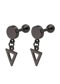 Bông Tai Nam Tòn Ten Chất Liệu Thép Titan Ko Rỉ TT 1685 - 1 Cặp - Đen