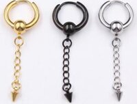 Bông Tai Nam Tòn Ten Chất Liệu Thép Titan Ko Rỉ TT 1468 - 1 Cặp - Bạc