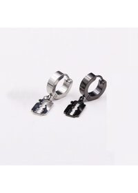 Bông Tai Nam Tòn Ten Lưỡi Lam Titan Ko Rỉ TT 2339 - 1 Cặp - Đen