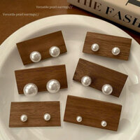 Bông tai ngọc trai lớn bằng bạc S925 cho phụ nữ, phong cách tương tự Shijia Fever 2024, bông tai cao cấp sang trọng nhẹ cho giấc ngủ đêm muộn