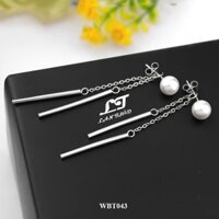 Bông tai nữ 3 Thanh dài tòn ten WBT043 Không đen không gỉ sét