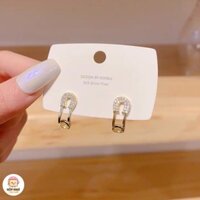 Bông tai nữ bạc s925 hình ghim lạ mắt