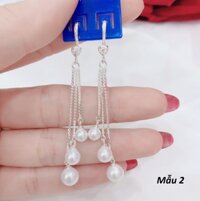 Bông tai nữ bạc ta thả dài MS68e -  Mẫu 1