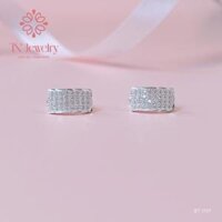 Bông tai nữ bạc ý bản chữ nhật đính đá chốt giò gà, xinh xắn, dễ thương - BT 1117 - Hoa tai nữ