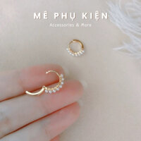 Bông tai nữ, bông tai tròn, bông tai bạc 925 MPK đính hạt cườm đơn giản phụ kiện trang sức 10B6