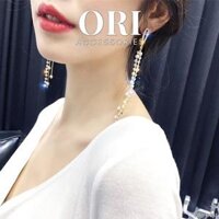 Bông tai nữ dáng dài chuỗi đính đá Kerenza sang trọng ORI ACCESSORIES B401