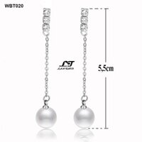 Bông tai nữ dáng dài hạt tòn ten ver10 WBT020 Không đen không gỉ sét