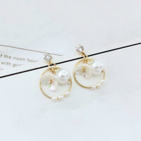 Bông tai nữ dạng tròn - bông tai ngọc trai phụ kiện xinh