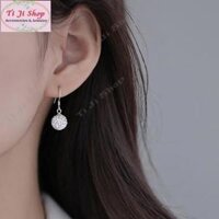 BÔNG TAI NỮ INOX TÒN TEN TRÁI CHÂU XOÀN TRẮNG - đẹp, không đen - trái châu 8mm