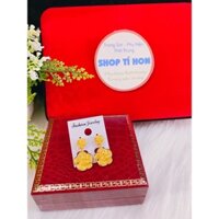 Bông tai nữ kiểu hoa mai tòn ten mạ vàng 24 cao cấp mẫu mới về