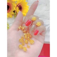 Bông tai nữ mạ vàng 18 chạm bông hoa siêu đẹp dùng đi tiệc, sự kiện, quay clip