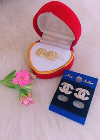 Bông tai nữ mạ vàng  18k