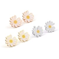 Bông tai nữ titan hoa cúc thời trang hàn quốc