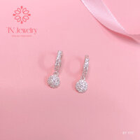 Bông tai nữ, tòng ten nữ bạc ý cao cấp đính đá, đeo hàng ngày - BT 1177 - Hoa tai nữ TN Jewelry